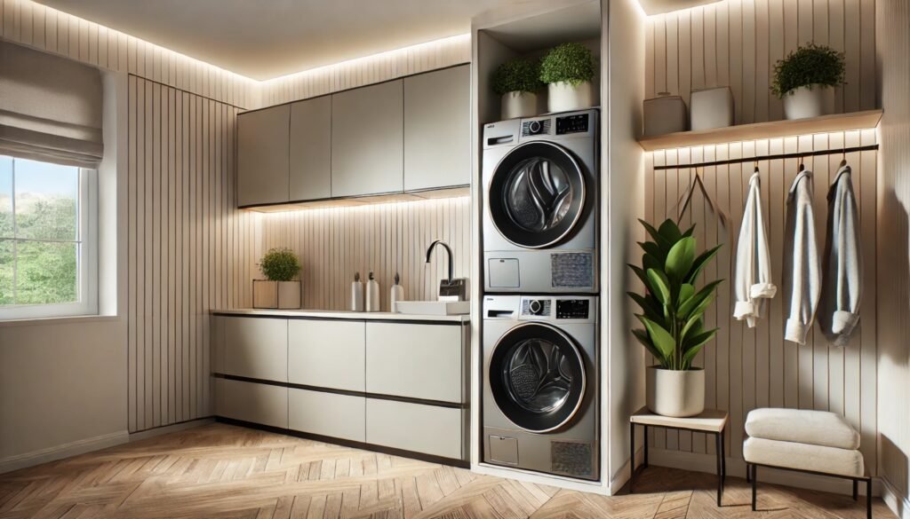 A stylish modern washer and dryer set representing the best washer and dryer 2024.